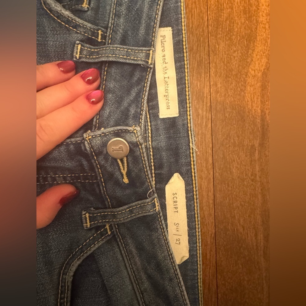 Pilcro and the letterpress Blue Skinny Jeans with light Accents, size 27 - Picture 3 of 7